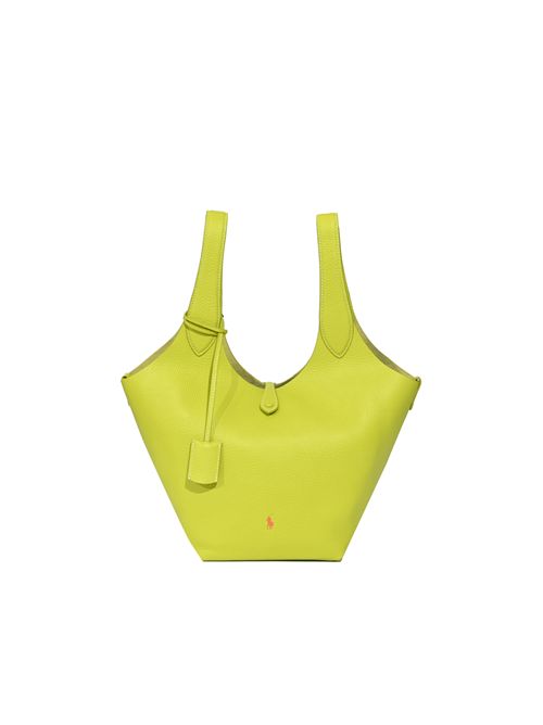 Borsa Tote in pelle con ricamo Polo Pony Yellow POLO RALPH LAUREN | 428938031023